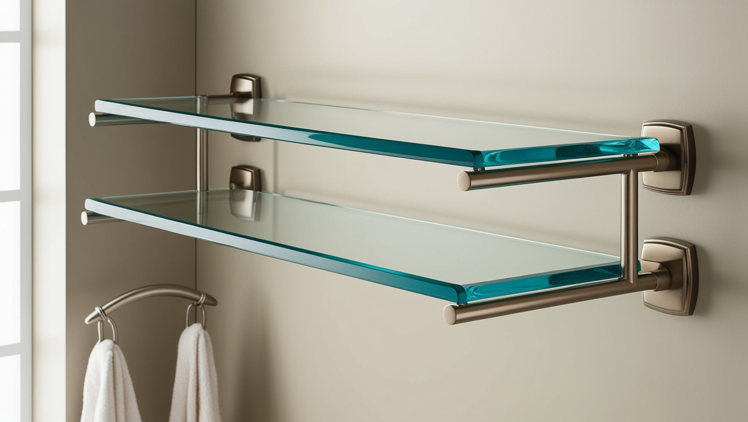 Signature Hardware Farber Collection Glass Bath Shelf 5812