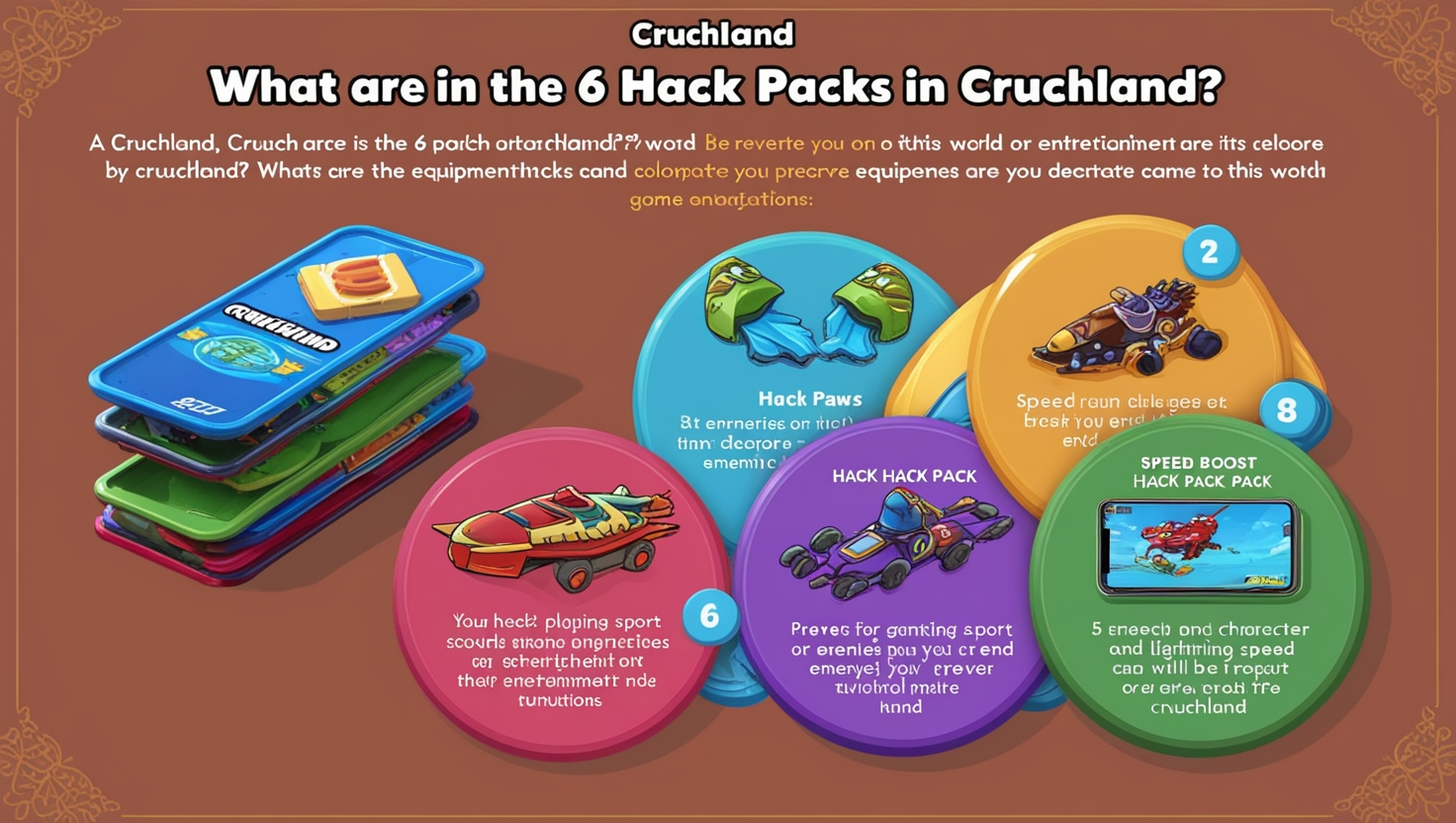 What are the 6 hack packs in Cruchland​